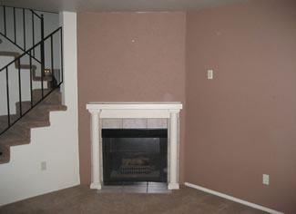 Living room with fireplace